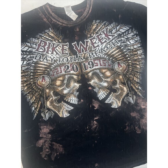 Bike Week Mens Skulls T‎ Shirt Gildan 2019 Size Xlarge Black Daytona Beach FL - Picture 3 of 7